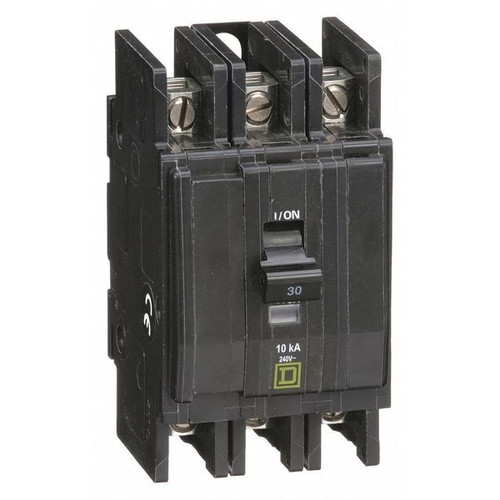 SQUARE D Miniature Circuit Breaker, QOU Series 30A, 3 Pole, 120/240V AC Model QOU330