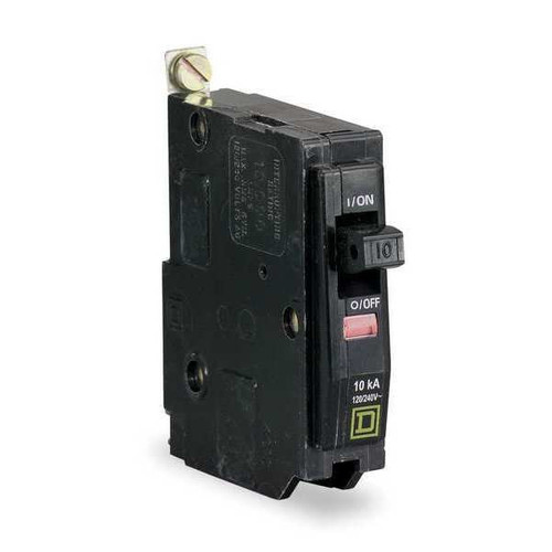 SQUARE D Miniature Circuit Breaker, QOB Series 20A, 1 Pole, 120/240V AC Model QOB120HID