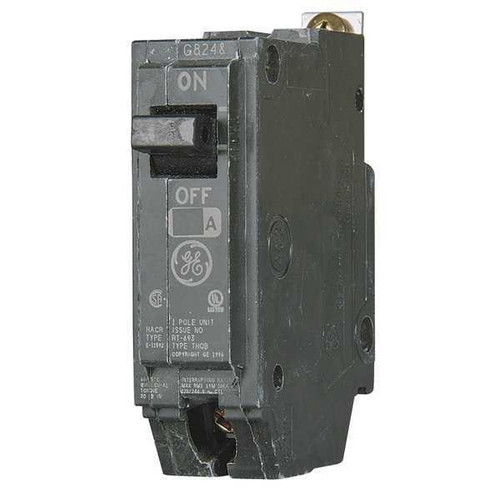 GE Miniature Circuit Breaker, THQB Series 20A, 1 Pole, 120/240V AC Model THQB1120HID