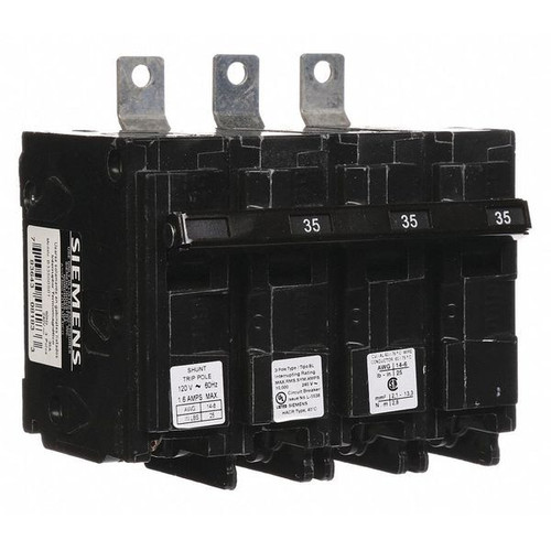 SIEMENS Miniature Circuit Breaker, BL Series 35A, 3 Pole, 120/240V AC Model B33500S01