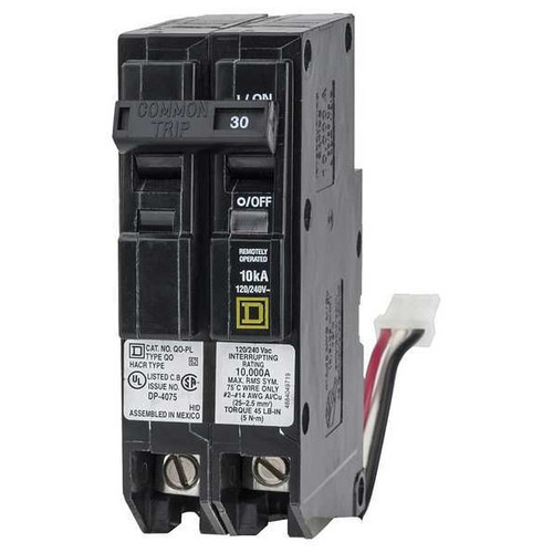 SCHNEIDER ELECTRIC Miniature Circuit Breaker, QO Series 30A, 2 Pole, 120/240V AC Model QO230PLILC