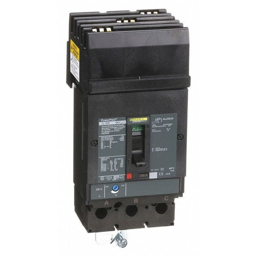 SQUARE D Molded Case Circuit Breaker, JJ Series 250A, 3 Pole, 600V AC Model JJA36250