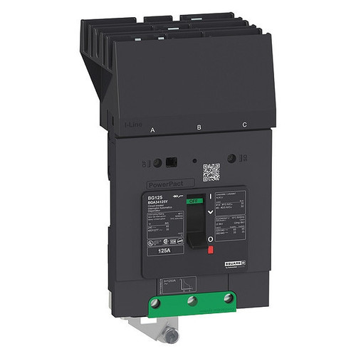 SQUARE D Molded Case Circuit Breaker, BGA Series 15A, 3 Pole, 525V AC, B Curve Model BGA34015Y