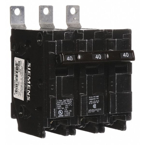 SIEMENS Miniature Circuit Breaker, BL Series 40A, 3 Pole, 240V AC Model B340H