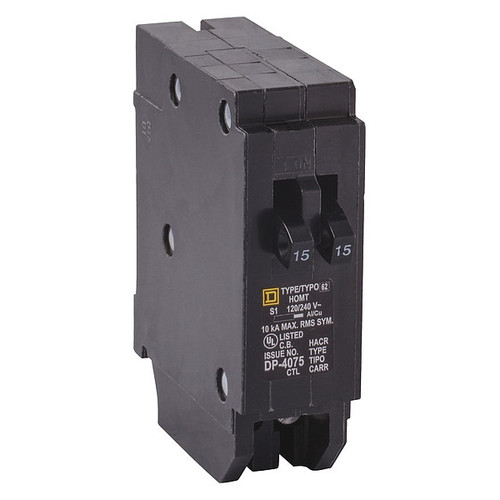 SQUARE D Miniature Circuit Breaker, HOM Series 30A, 1 Pole, 120/240V AC Model HOMT3015