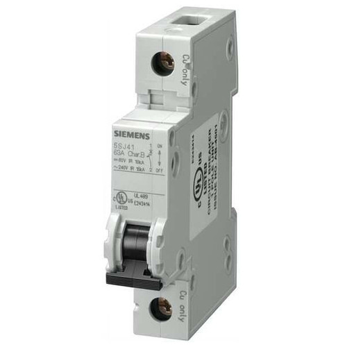 SIEMENS Miniature Circuit Breaker, 5SJ4 Series 45A, 1 Pole, 240V AC, C Curve Model 5SJ41457HG40