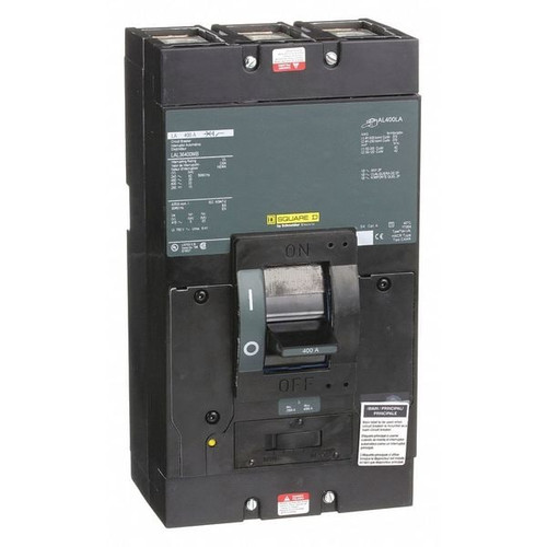 SQUARE D Molded Case Circuit Breaker, LAL Series 400A, 3 Pole, 600V AC Model LAL36400MB