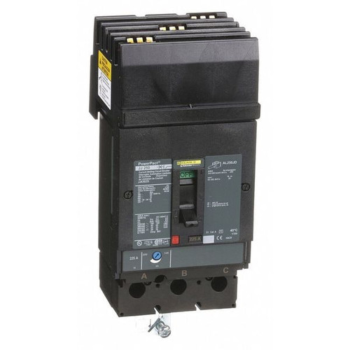 SQUARE D Molded Case Circuit Breaker, JJ Series 225A, 3 Pole, 600V AC Model JJA36225