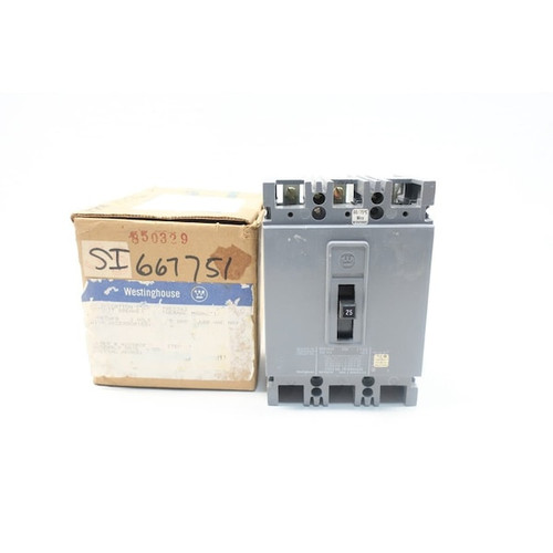 WESTINGHOUSE Molded Case Circuit Breaker, 3 Pole, 600V AC Model HFB3025
