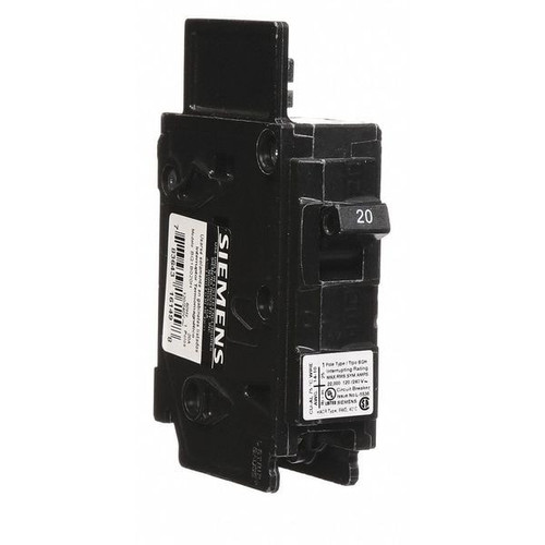 SIEMENS Miniature Circuit Breaker, BQH Series 20A, 1 Pole, 120V AC Model BQ1B020H