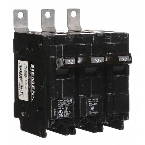 SIEMENS Miniature Circuit Breaker, BL Series 30A, 3 Pole, 240V AC Model B330HH