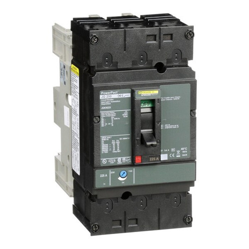 SQUARE D Molded Case Circuit Breaker, 225A, 3 Pole, 600V AC Model JGN36225