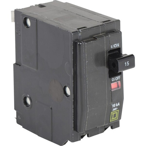 SQUARE D Miniature Circuit Breaker, QO Series 15A, 2 Pole, 240V AC Model QO215H