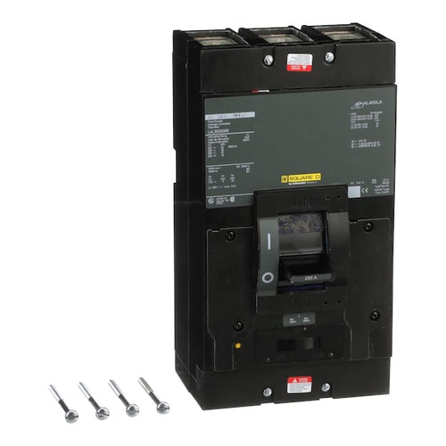 SQUARE D Molded Case Circuit Breaker, LAL Series 250A, 3 Pole, 600V AC Model LAL36250MB