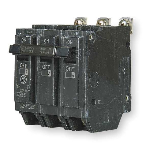 GE Miniature Circuit Breaker, THQB Series 50A, 3 Pole, 120/240V AC Model THQB32050