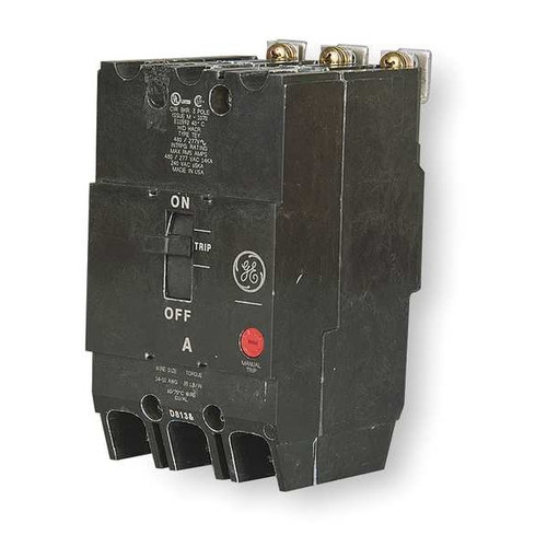 GE Molded Case Circuit Breaker, TEY Series 20A, 3 Pole, 277/480V AC Model TEY320