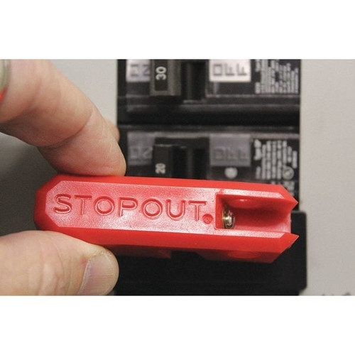 STOPOUT Circuit Breaker Lockout, Red, 3" W Model KDD170