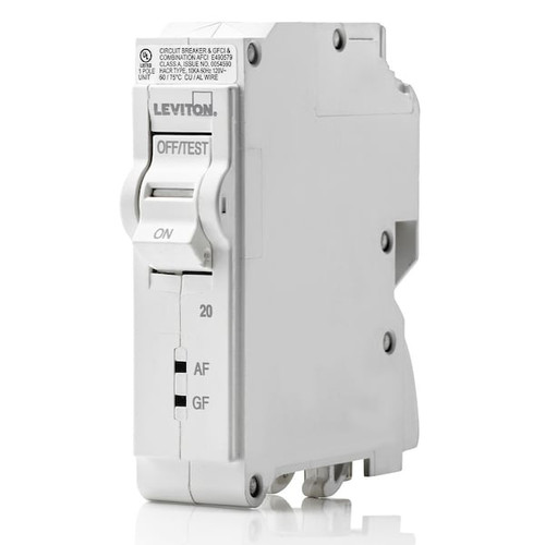 LEVITON Combination Circuit Breaker, 20A, 1 Pole, 120V AC Model LB120-DF