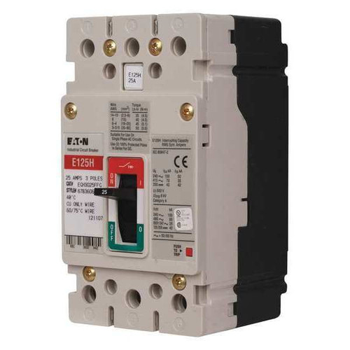 EATON Molded Case Circuit Breaker, EG Series 30A, 3 Pole, 347/600V AC Model EGS3030FFG