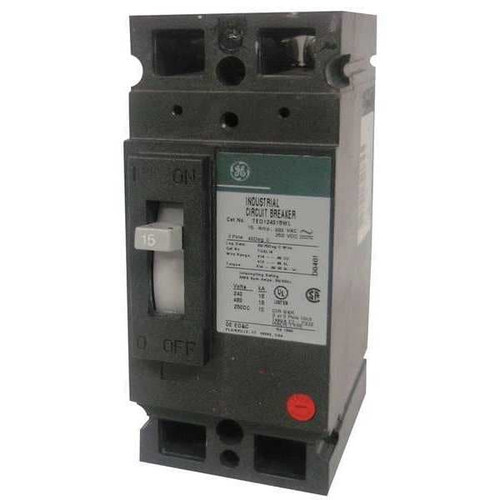 GE Molded Case Circuit Breaker, TED Series 20A, 2 Pole, 480V AC Model TED124020WL