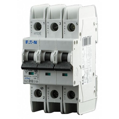 EATON Miniature Circuit Breaker, FAZ-NA Series 40A, 3 Pole, 240V AC, C Curve Model FAZ-C40/3-NA