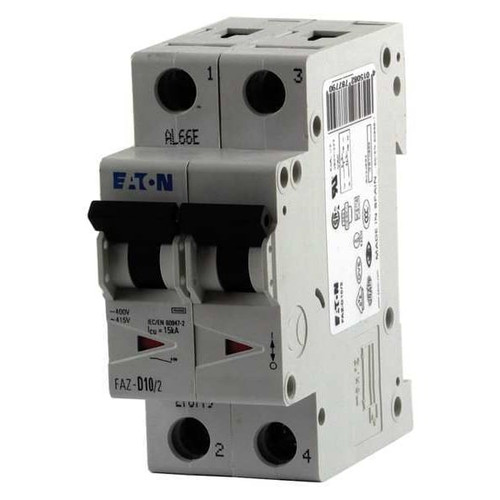 EATON Circuit Breaker, FAZ Series 50A, 2 Pole, 277/480V AC, D Curve Model FAZ-D50/2