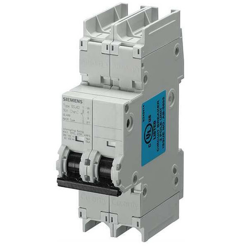 SIEMENS Miniature Circuit Breaker, 5SJ4 Series 2A, 2 Pole, 240V AC, D Curve Model 5SJ42028HG41