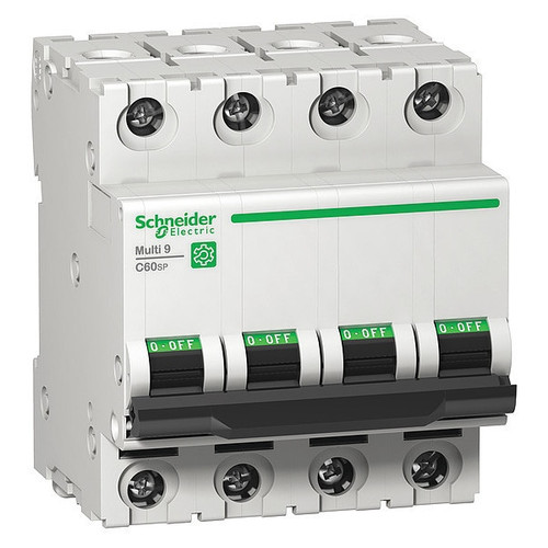 SCHNEIDER ELECTRIC IEC Supplementary Protector, C60SP Series 2 A, 4 Pole, 240/415/440V AC, D Curve Model M9F23402