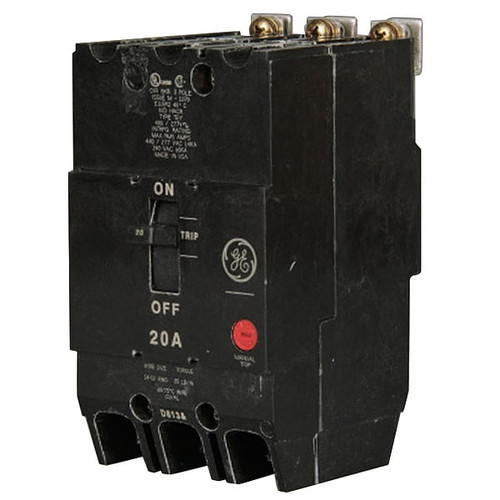 GE Molded Case Circuit Breaker, TEY Series 80A, 3 Pole, 277/480V AC Model TEYF380