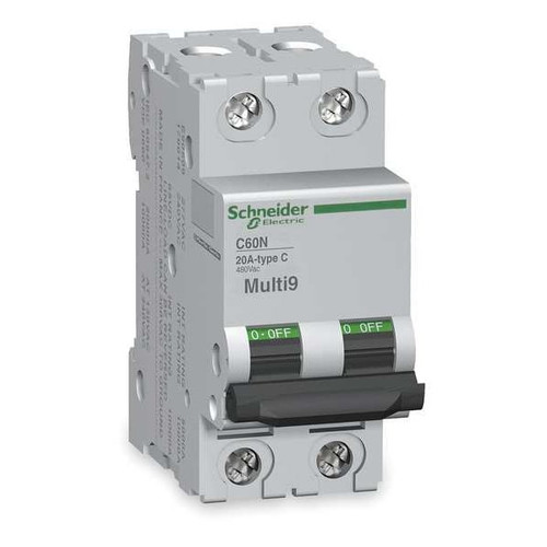 SCHNEIDER ELECTRIC Circuit Breaker, C60H-DC Series 5A, 2 Pole, Not Rated, C Curve Model MGN61525