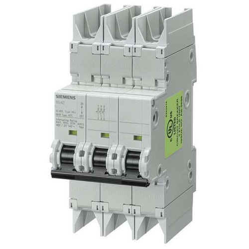 SIEMENS Miniature Circuit Breaker, 5SJ4 Series 0.3A, 3 Pole, 277/480V AC, D Curve Model 5SJ43148HG42