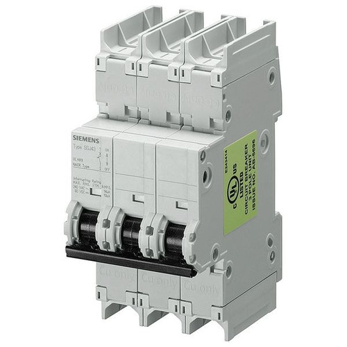 SIEMENS Miniature Circuit Breaker, 5SJ4 Series 40A, 3 Pole, 240V AC, D Curve Model 5SJ43408HG41