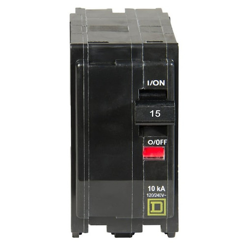 SQUARE D Miniature Circuit Breaker, 15A, 2 Pole, 120/240V AC Model QO215C