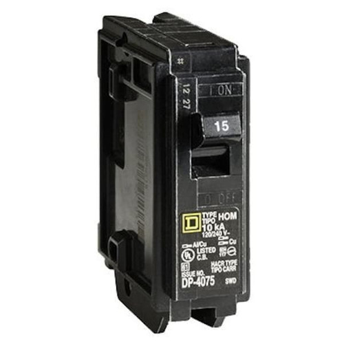 SQUARE D 15A SP Circ Breaker Model HOM115C