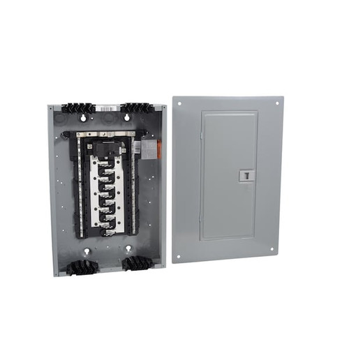 SQUARE D Load Center, 20 Spaces, 100A, 120/240V AC, PoN Convertible Main Breaker, 1 Phase Model HOM2040M100PQCVP