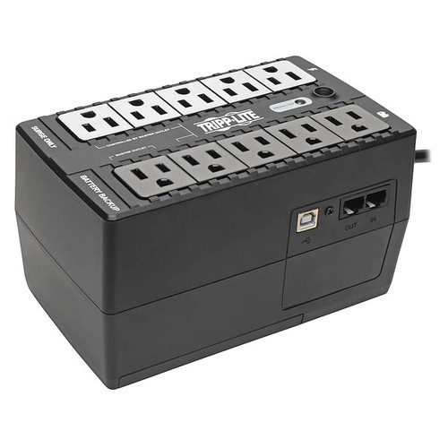 TRIPP LITE UPS System, 550 VA, 10 Outlets, Desktop/Tower, Out: 115/120V AC , In:120V AC - ECO550UPS