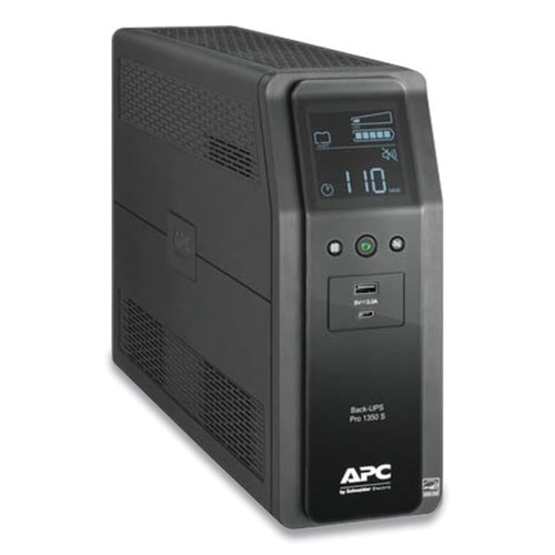 APC BR1350MS Back-UPS PRO BR Series SineWave Battery Backup System, 10 Outlets, 1350VA, 1080 J - BR1350MS - G103474972