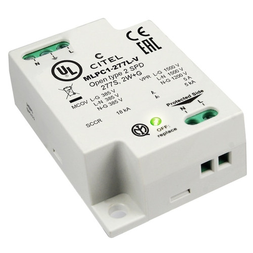 CITEL AC/LED Luminaire Surge Protector for Hazardous Locations, 277VAC, 1Ph, 2W+G, 10kA Imax, UL Listed - MLPC1-277L-V-Ex​