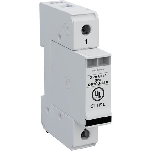 CITEL AC DIN Rail Protector for Hazardous Locations, 120VAC, 1Ph, 75Ka Imax, UL Listed - DS71US-210-Ex