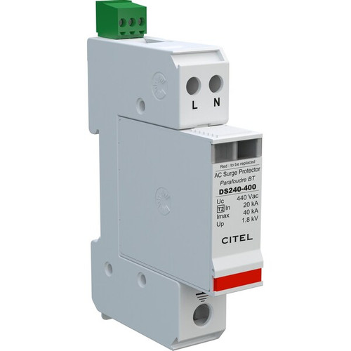 CITEL AC DIN Rail Protector for Hazardous Locations, 240VAC, 1Ph, 1W+N, 40kA Imax, UL Listed - DS240S-400-Ex