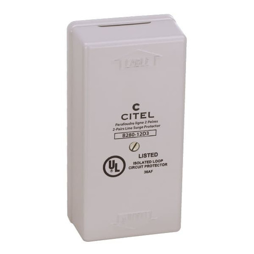 CITEL 2-Pair Surface Mount Signal Line Protector, Indoor, 12V, Screw Terminals - B280-12D3