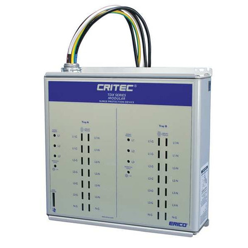 NVENT ERICO Surge Protection Device, 3 Phase, 277/480V AC Wye, 4 Poles, 4 Wires + Ground - TDX400S277/480