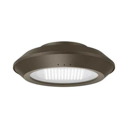 Round Commercial Area LED Light - Multi Watt 22W/37W/56W/75W - Color Selectable 40K/50K - 120-277V - Bronze Finish - Type 5 Lens - Catenary Wire Suspension Mount