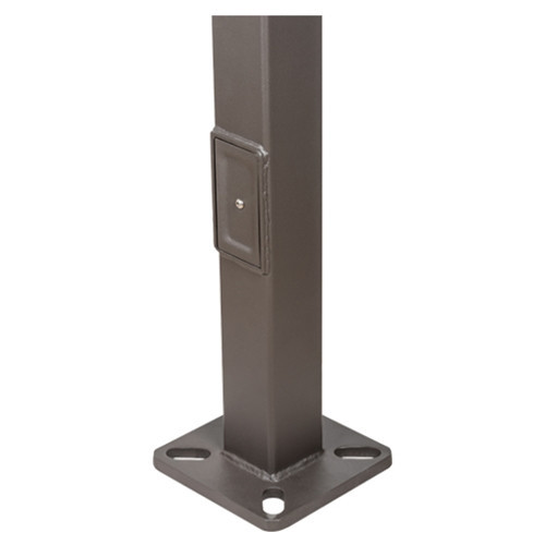 20 Foot Square Pole For Direct Burial - Steel With Bronze Finish - 4 Inch Diameter With 2.5 Inch Tenon Adapter