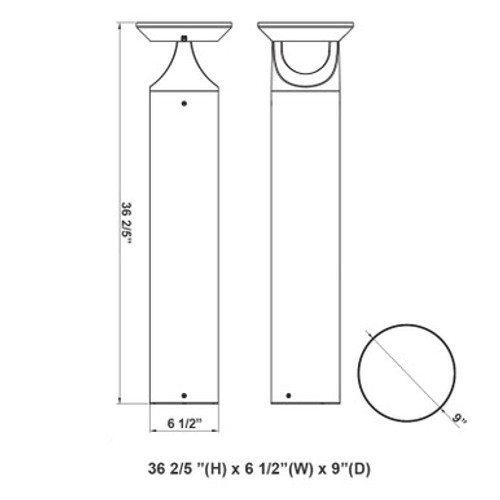 LED Solar Bollard Lights with Remote - Hight 30IN - 3 Watt - 390 Lumens - 4000K Cool White - Anchor Bolts & Plate Included - Bronze Finish