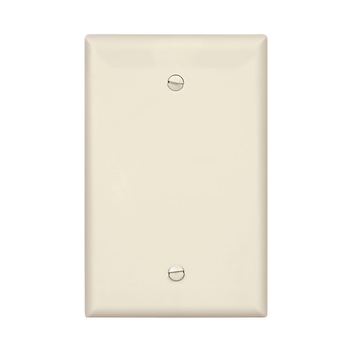 Eaton Blank Wallplate, Box Mount, Lt. Almond, Blank Cutout, Polycarbonate, Single-Gang, Mid-Size Model PJ13LA