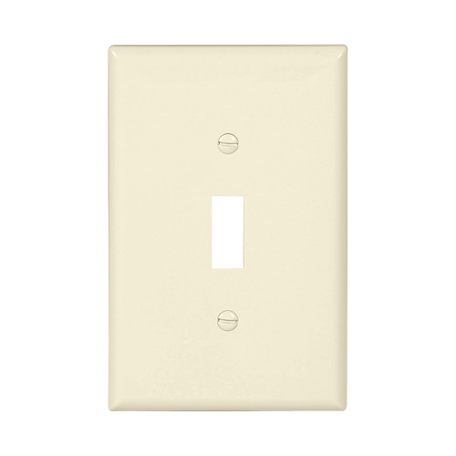 Eaton Toggle Wallplate, Lt. Almond, Toggle Cutout, Polycarbonate, Single-Gang, Mid-Size Model PJ1LA