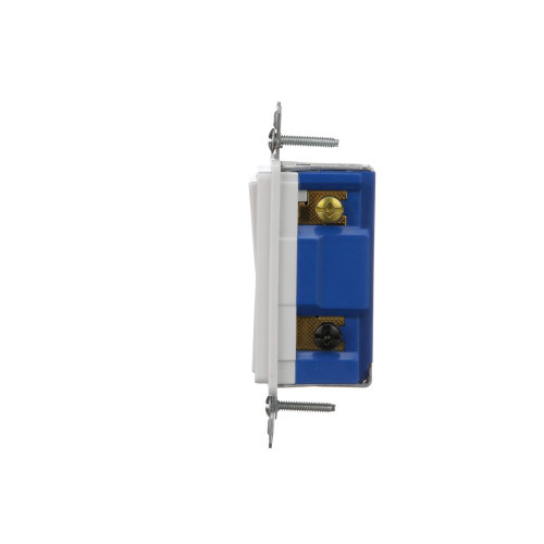 Eaton Standard Grade Decorator Switch Box, #14-12 Awg, 15A, Flush, 120/277V, Back/Push, White, Motor Control, Fan, Led, Incand, Elv, Mlv, Cfl, Florscnt, Halogen, Single-Pole, Thermoplastic