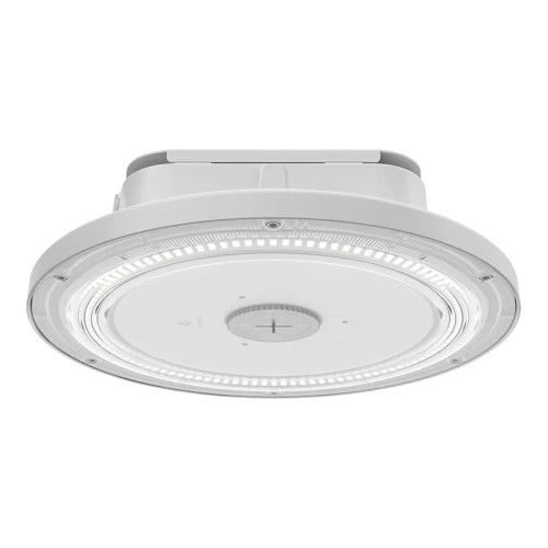 LED Round Garage Canopy Light with Up-Light  -  Wattage Selectable 60W/45W/30W/15W - Color Selectable 30K/40K/50K - 120-277V - White Finish