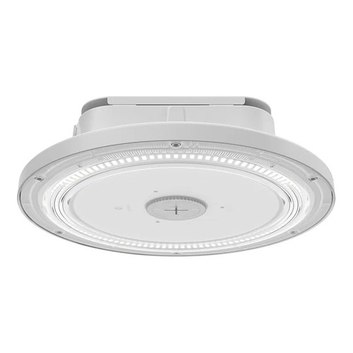 LED Round Garage Canopy Light with Up-Light & Motion Sensor  -  Wattage Selectable 100W/75W/50W/30W - Color Selectable 30K/40K/50K - 120-277V - White Finish